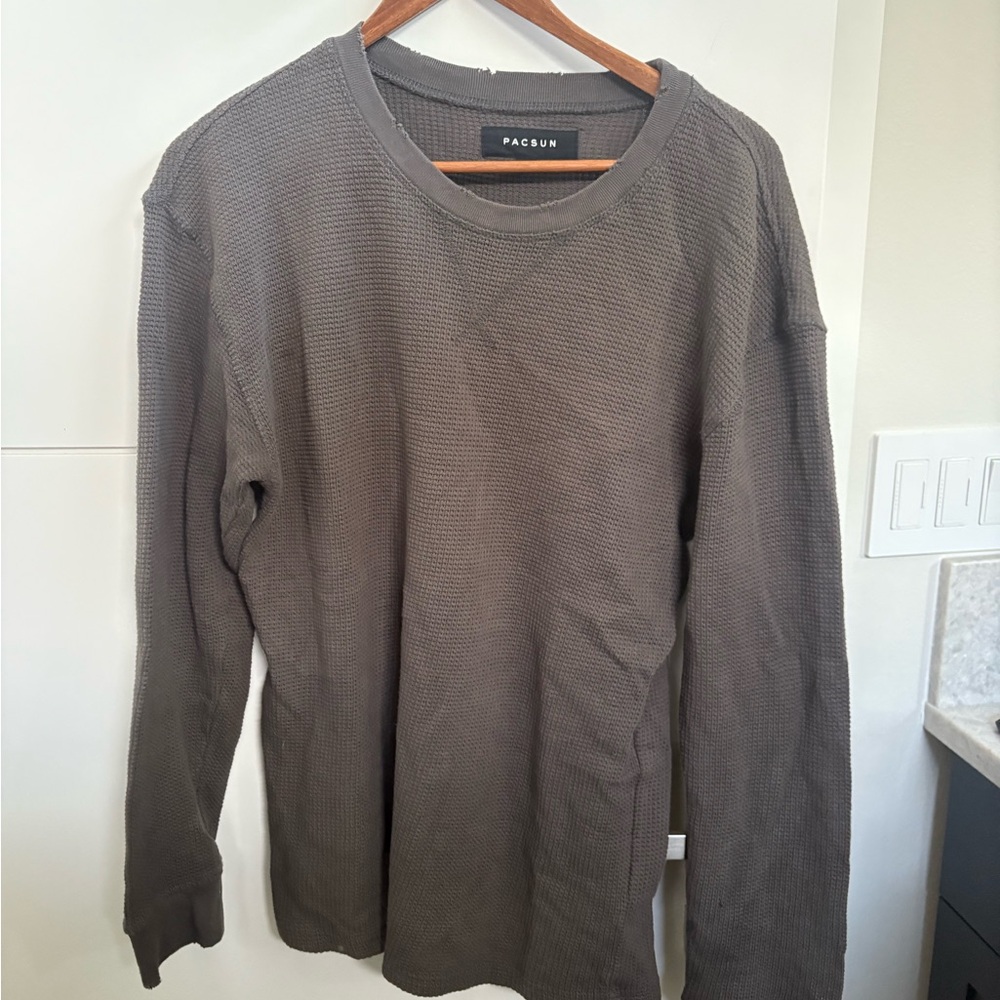 PacSun Men’s Long Sleeve Waffle Thermal Shirt - Gray